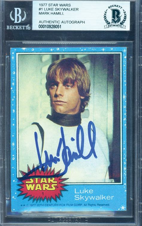 Lot Detail Mark Hamill Desirable Signed 1977 Star Wars Topps 1