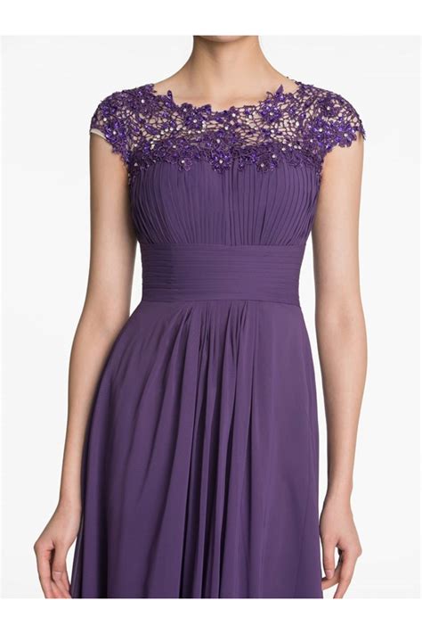 Long Purple Lace Chiffon Wedding Guest Dresses Bridesmaid Dresses 3010197