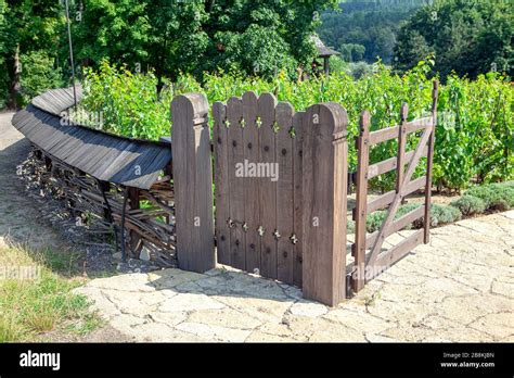 traditional rustic fence and wooden gate Stock Photo - Alamy