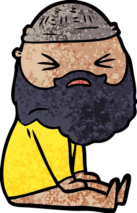 cartoon man with beard 12381906 Vector Art at Vecteezy