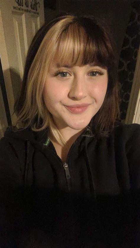 Brown And Blonde Split Dye Bangs