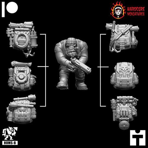 3D Printable Space Orcs Kommandoz By Hardcore Miniatures