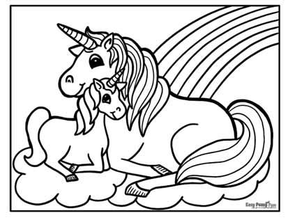 Baby Unicorn Rainbow Coloring Pages Coloring Pages