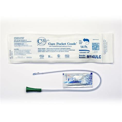 Coude Tip Catheter For Men 14fr By Cure Medical Pocket Catheters