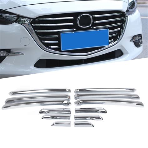 Front Grille Cover Trims For Mazda M Axela Abs Chrome