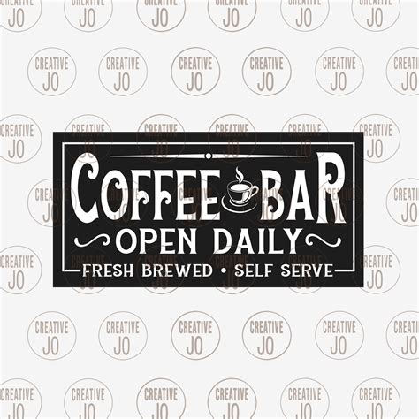 Coffee Bar Sign Svg Vintage Coffee Sign Svg Coffee Bar Etsy