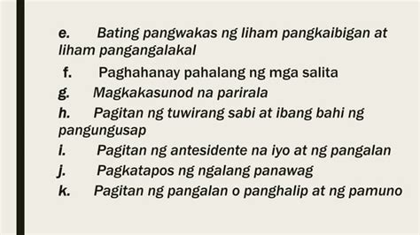 Wastong Paggamit Ng Mga Bantas Ppt