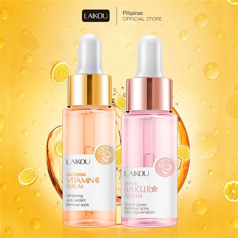 LAIKOU Natural Facial Serum For 2 Colors Sakura Vitamin C Shopee