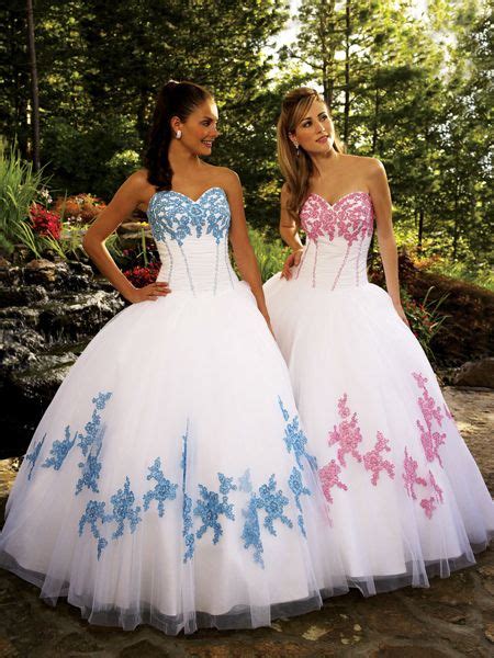 WhiteAzalea Ball Gowns: White Ball Gowns with Color Accents