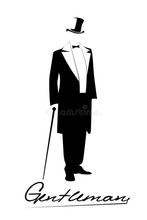 Silhouette Of A Gentleman In A Tuxedo Stock Vector Image 49965698