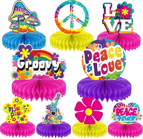 Buy Pieces S Party Supplies Hippie Party Honeycomb Centerpieces