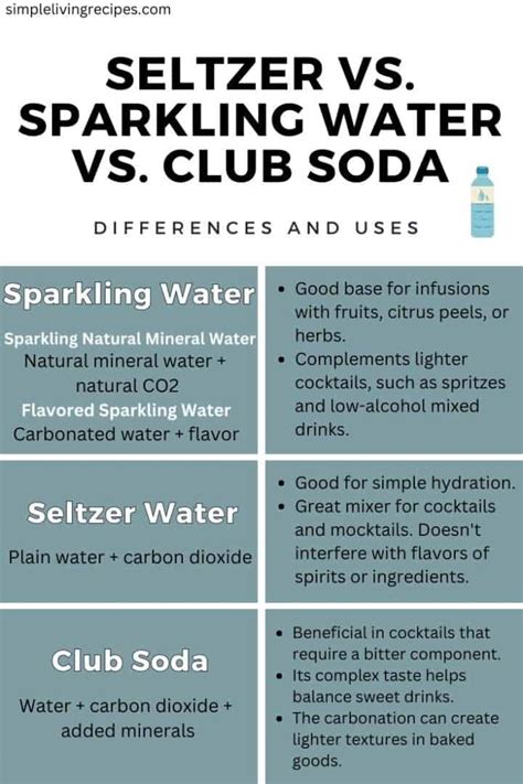 Seltzer Vs Sparkling Water Vs Club Soda Differences Uses Benefits