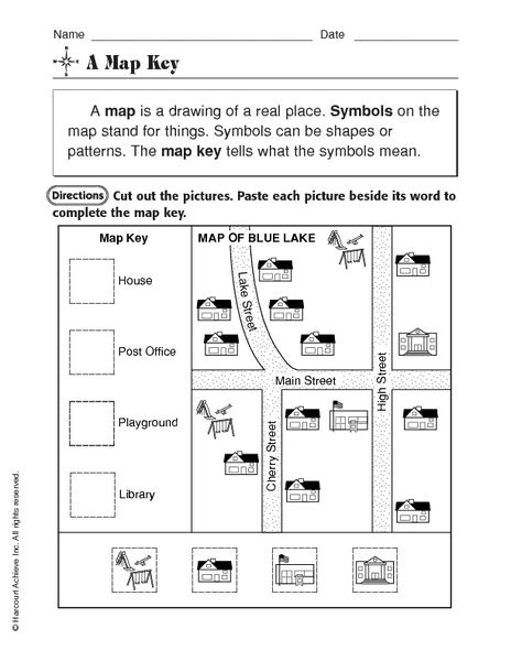 Grade 1 Map Keys Worksheet