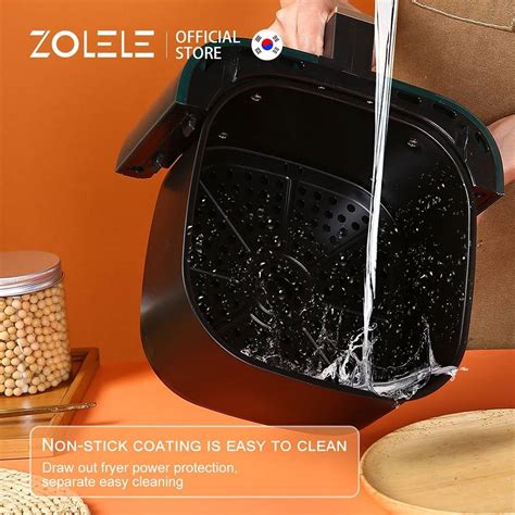 Zolele Electric Air Fryer 6 5L Capacity 3D Hot Air Circulation 1360W