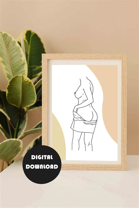 PRINTABLE Naked Woman Line Art Nude Line Art Female Drawing