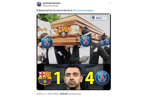 Del Cielo Al Infierno En 4 Goles Los Memes Del Adiós Del Barça En