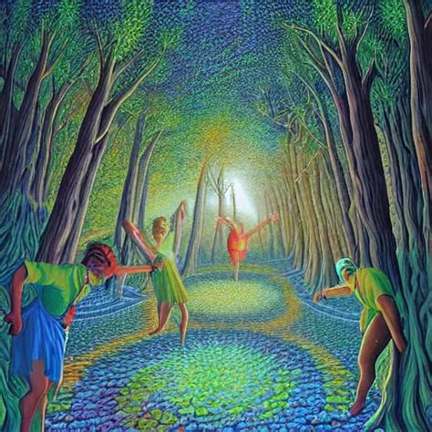 Dancers In The Trippy Forest By Rob Gonsalves Stable Diffusion Openart