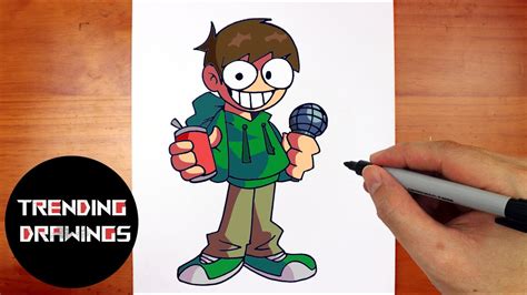 Comment dessiner un personnage FNF MOD Défi Edd facile étape par étape