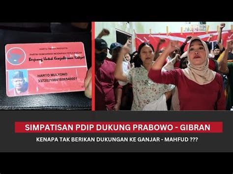 Simpatisan Pdip Tegak Lurus Jokowi Dukung Prabowo Gibran Kenapa Tak