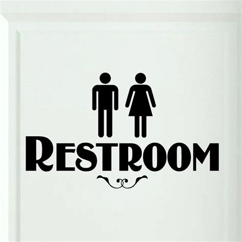 Funny Restroom vinyl Sticker door Bathroom Sign Men Women Stylish Home ...