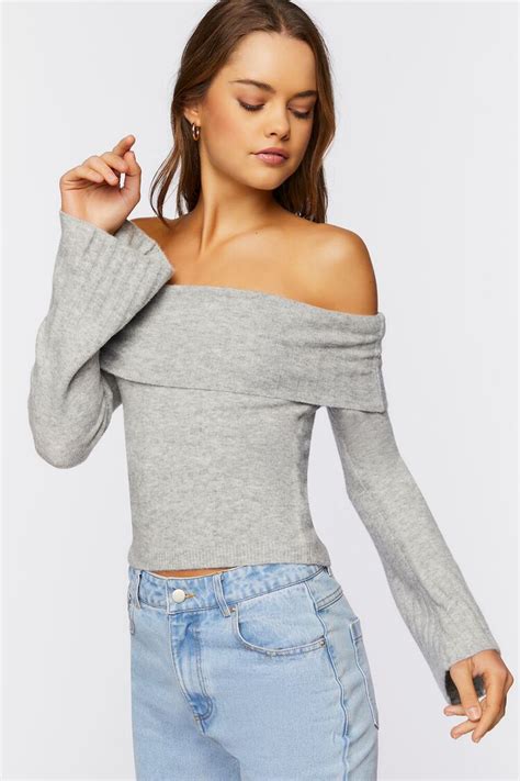 Off The Shoulder Cropped Sweater