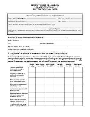 Fillable Online Umt Recommendation Form Doc Umt Fax Email Print