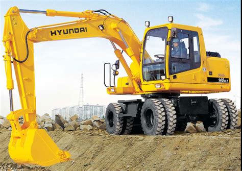 Экскаватор колесный Hyundai R-140W. Колесные экскаваторы Hyundai ...