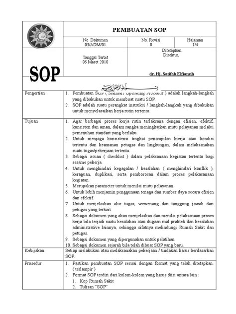 Contoh Sop 5 Contoh Format Sop Setiap Bagian Dalam Perusahaan