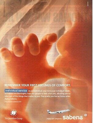 Sabena Airlines Belgium Advertisement Page Baby In Belly Ebay