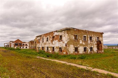 Premium Photo | An abandoned ruined city in the tundra of the north of ...