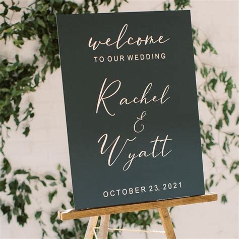 Black Wedding Welcome Sign Acrylic Welcome Sign Custom Etsy