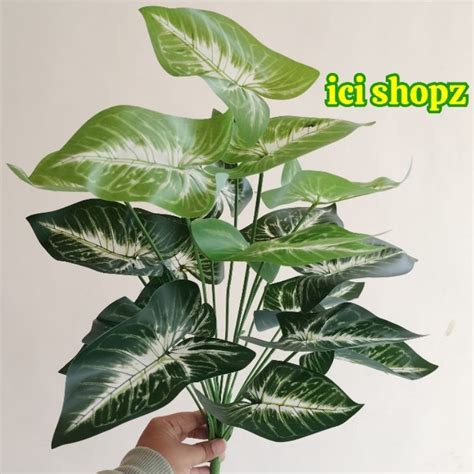 Jual Daun Keladi Cabang Tinggi Cm Daun Artificial Tanpa Pot