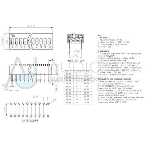 DIP переключатель (dip switch) DS-06 в плату, 12pin, ON-OFF, red купить ...
