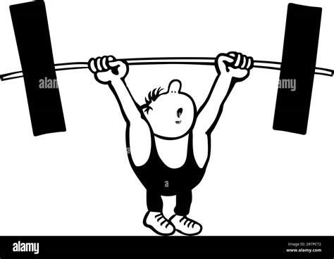 Comic Weightlifter At The Competition Stock Vector Image And Art Alamy