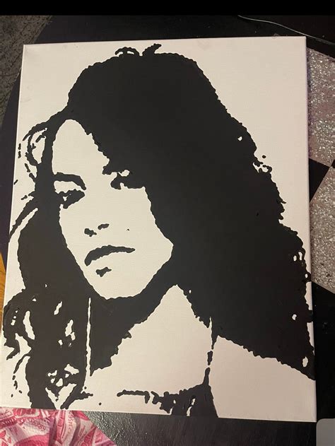 Aaliyah Silhouette Canvas Painting Etsy