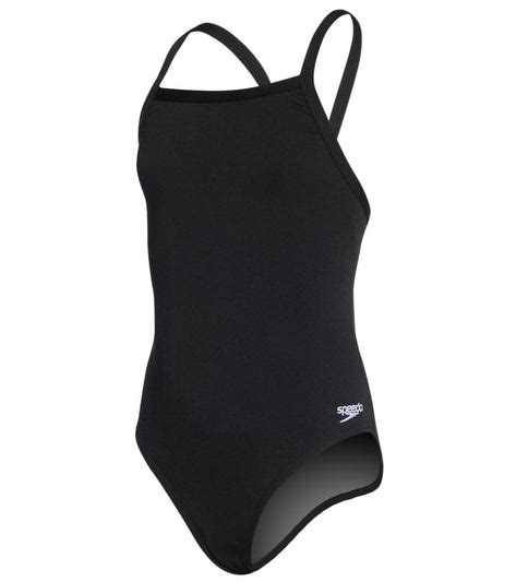 Speedo Girls Solid Endurance Flyback Training One Piece Swimsuit At