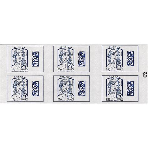 Carnet De 6 Timbres Marianne Datamatrix Bleu N1176A C1 Philantologie