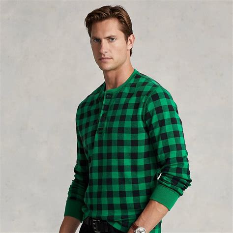 Ralph Lauren Plaid Moleskin Henley Shirt Shopstyle