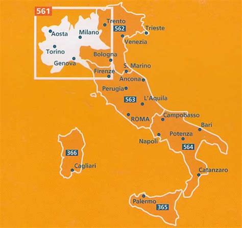 Mappa Stradale Italia Nord Ovest Con Lombardia Piemonte Valle D