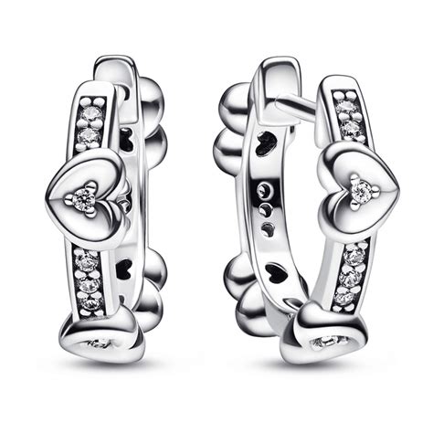 Pandora Radiant Sparkling Hearts Hoop Earrings C Francis