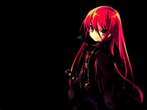 Shakugan No Shana Redhead Anime Girls Anime Simple Background Black