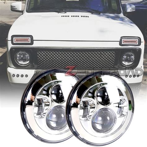 Pour Lada 4x4 Urbain Niva Jeu De Conduite Et Plug 7 Led H4 Phare