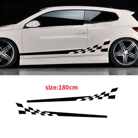 Black Sticker Pcs Waterproof Car Decal Vinyl Graphics Side Stickers