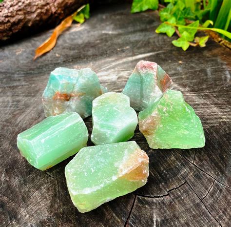 Raw Crystal Green Calcite Chunk Rough Green Calcite Healing Etsy