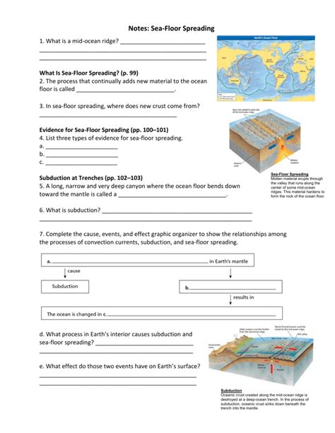 Plate Tectonics Review And Reinforce Sea Floor Spreading Answer Key