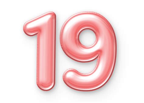 19 Number Balloon Pink 24652405 Png