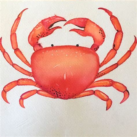 WATERCOLOR CRAB ART TUTORIAL | Crab art, Crab watercolor, Ocean art ...