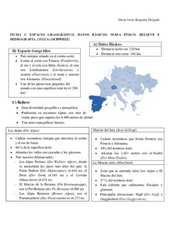 FICHA 1 SUIZAESPACIO GRAOGRAFICO DATOS BASICOS MAPA FISICO RELIEVE E