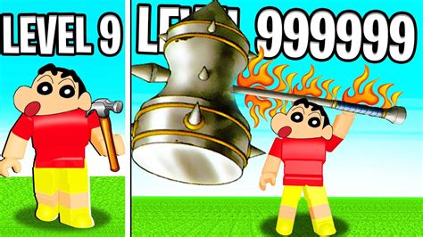 Shinchan Got A Level 999999999 Roblox Hammer Youtube