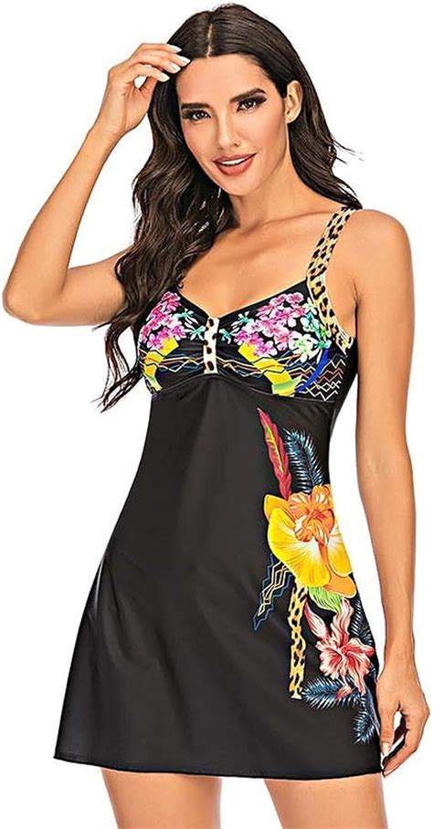 Lilico Women S Split Swimsuit Sexy Color Contrast Halo Print Fat Girl